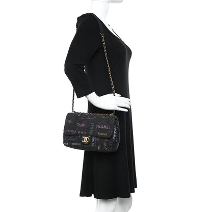 Chanel Denim Quilted Denim Mood Large Flap Black Multicolor 2 of 10