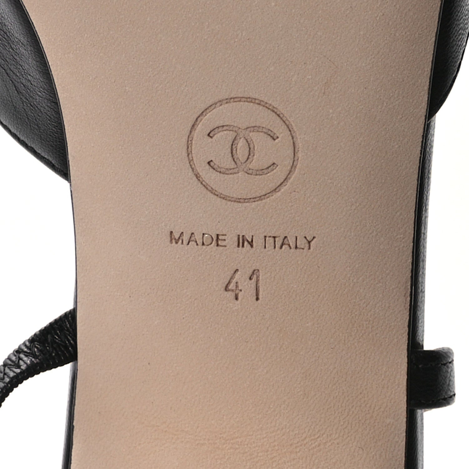 Chanel Goatskin Grosgrain Cap Toe CC Slingback Pumps 41 Black 7 of 9