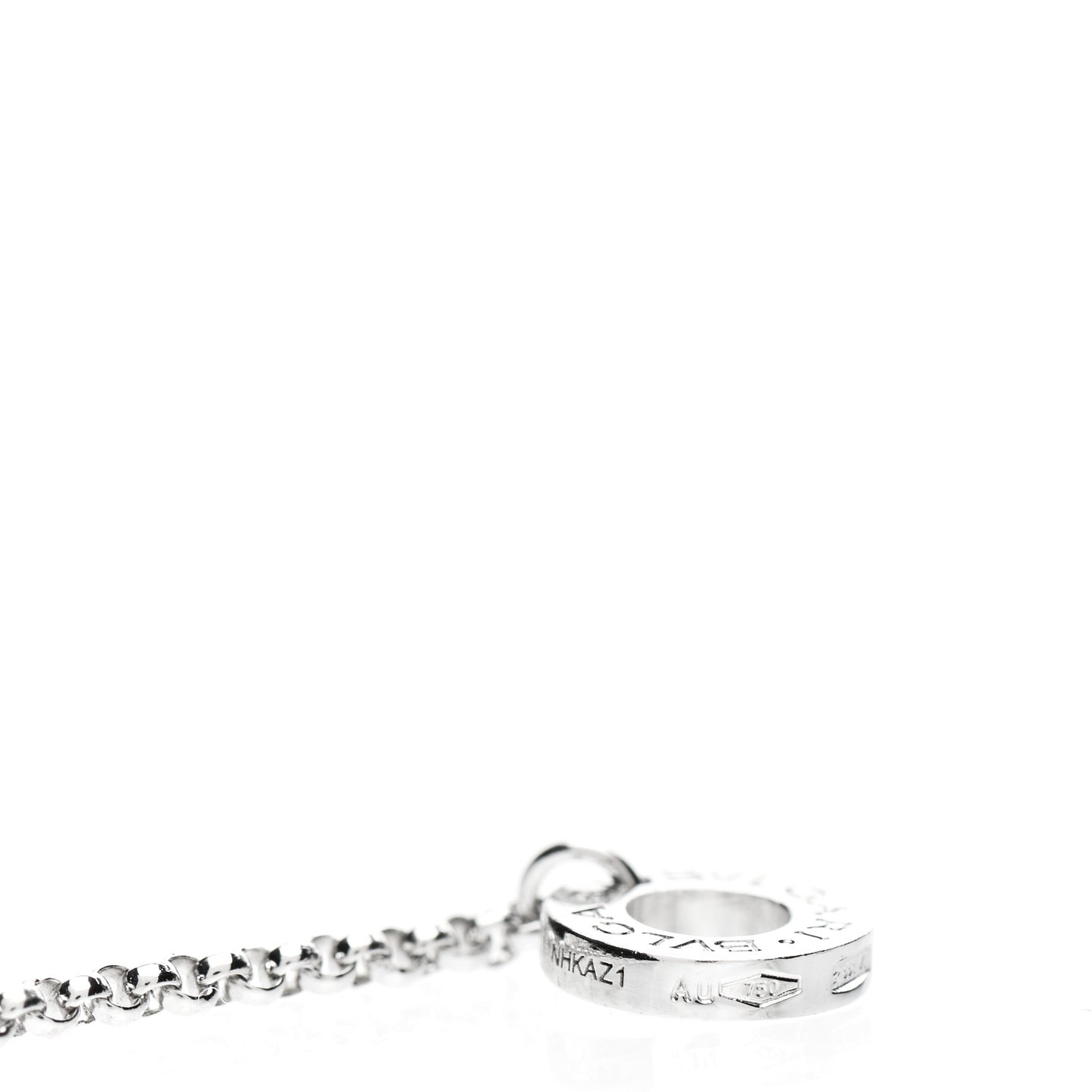 18K White Gold Diamond Small B.Zero1 Pave Pendant Necklace
