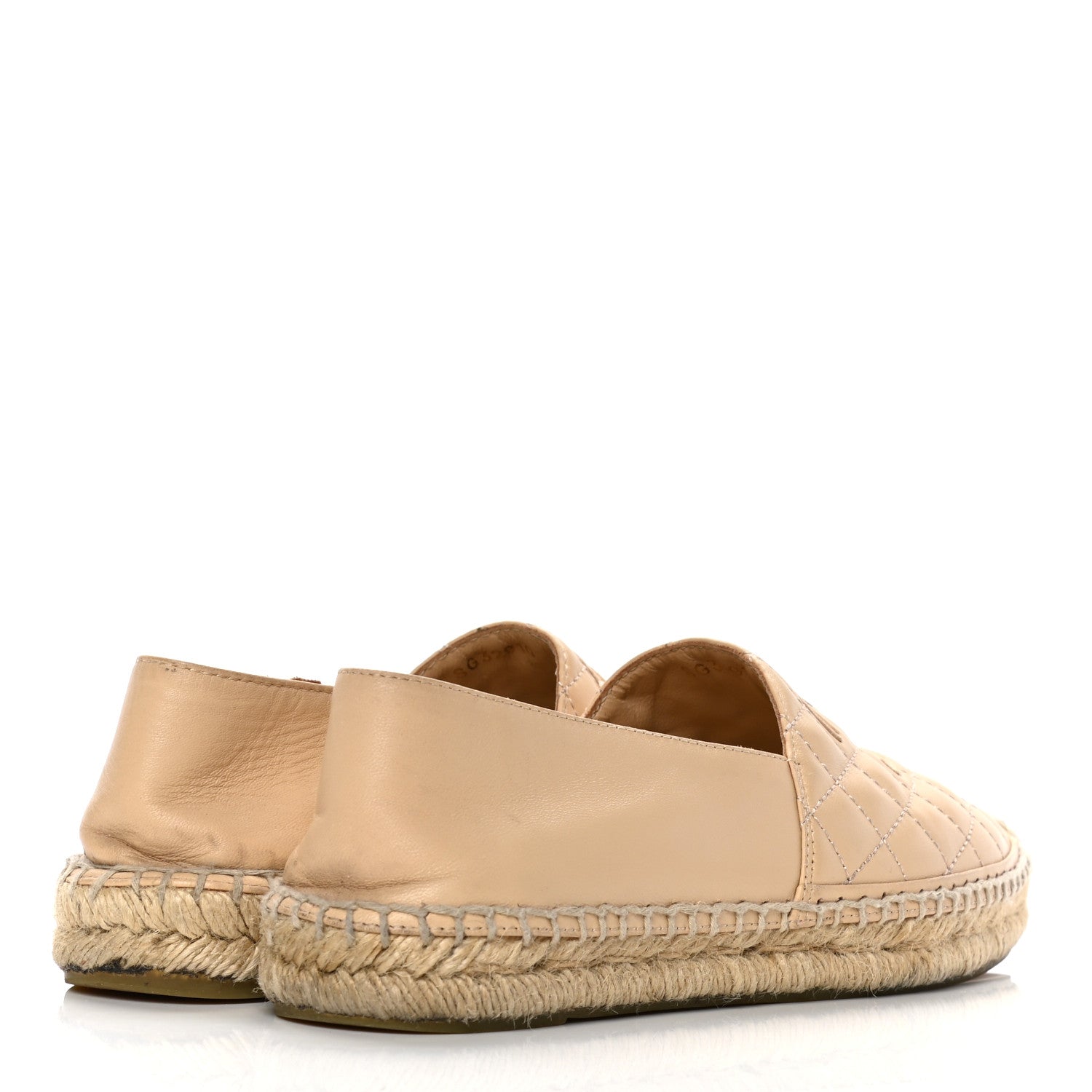 Chanel Lambskin Quilted CC Espadrilles 39 Beige 3 of 4