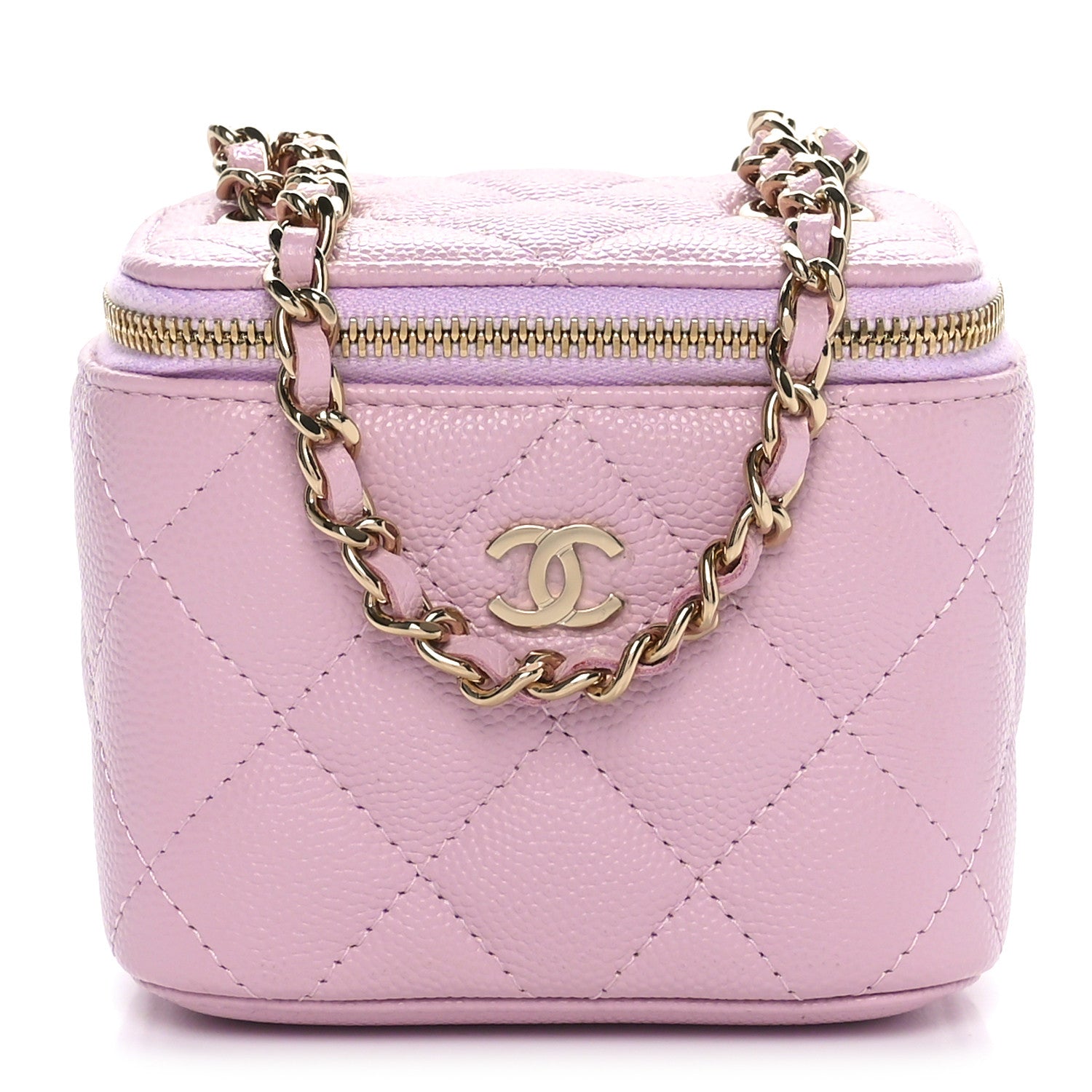 Chanel Caviar Quilted Mini Vanity Case With Chain Light Pink 1 of 10