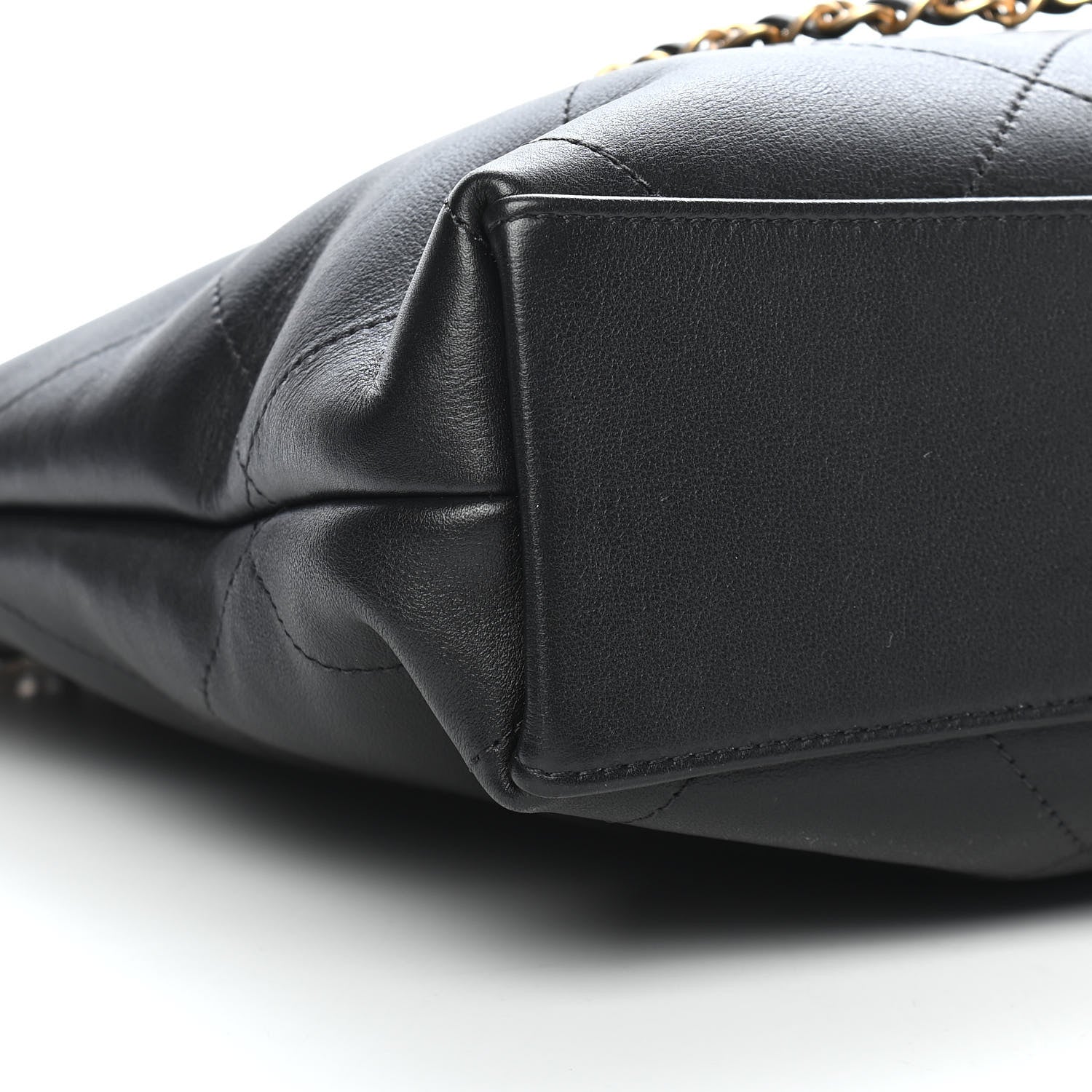 Chanel Calfskin Stitched Small Shopping Tote Black 8 of 9