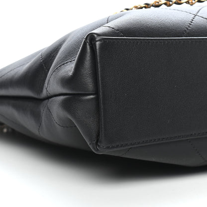 Chanel Calfskin Stitched Small Shopping Tote Black 8 of 9