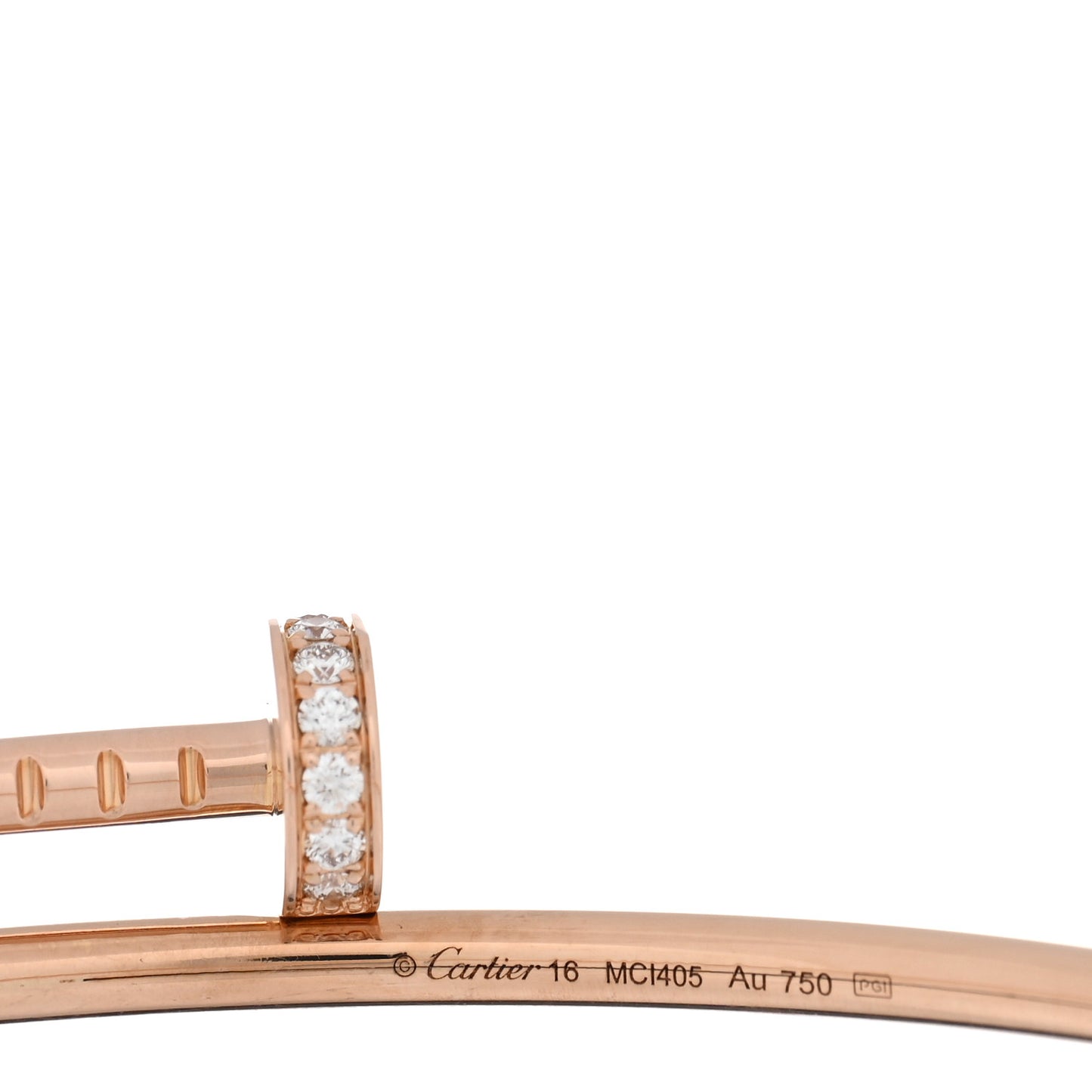 18K Pink Gold Diamond Small Juste Un Clou Bracelet 16