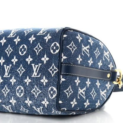 Louis Vuitton Monogram Jacquard Denim Speedy Bandouliere 25 Bleu 9 of 10