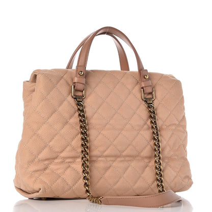 Chanel Iridescent Caviar Chic Quilt Tote Beige 4 of 10