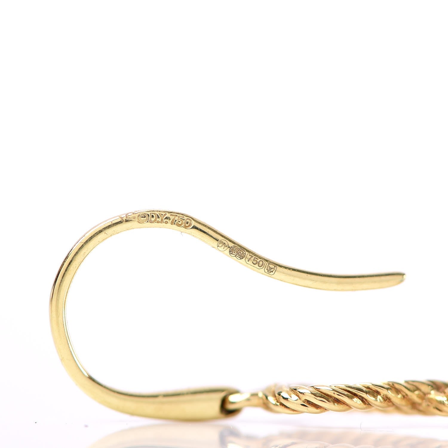 David Yurman 18K Yellow Gold Blue Topaz Infinity Drop Earrings 3 of 4