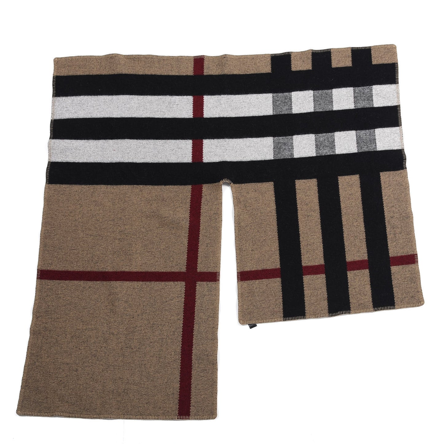 Cashmere Wool Mega Check Cape Scarf Scarf