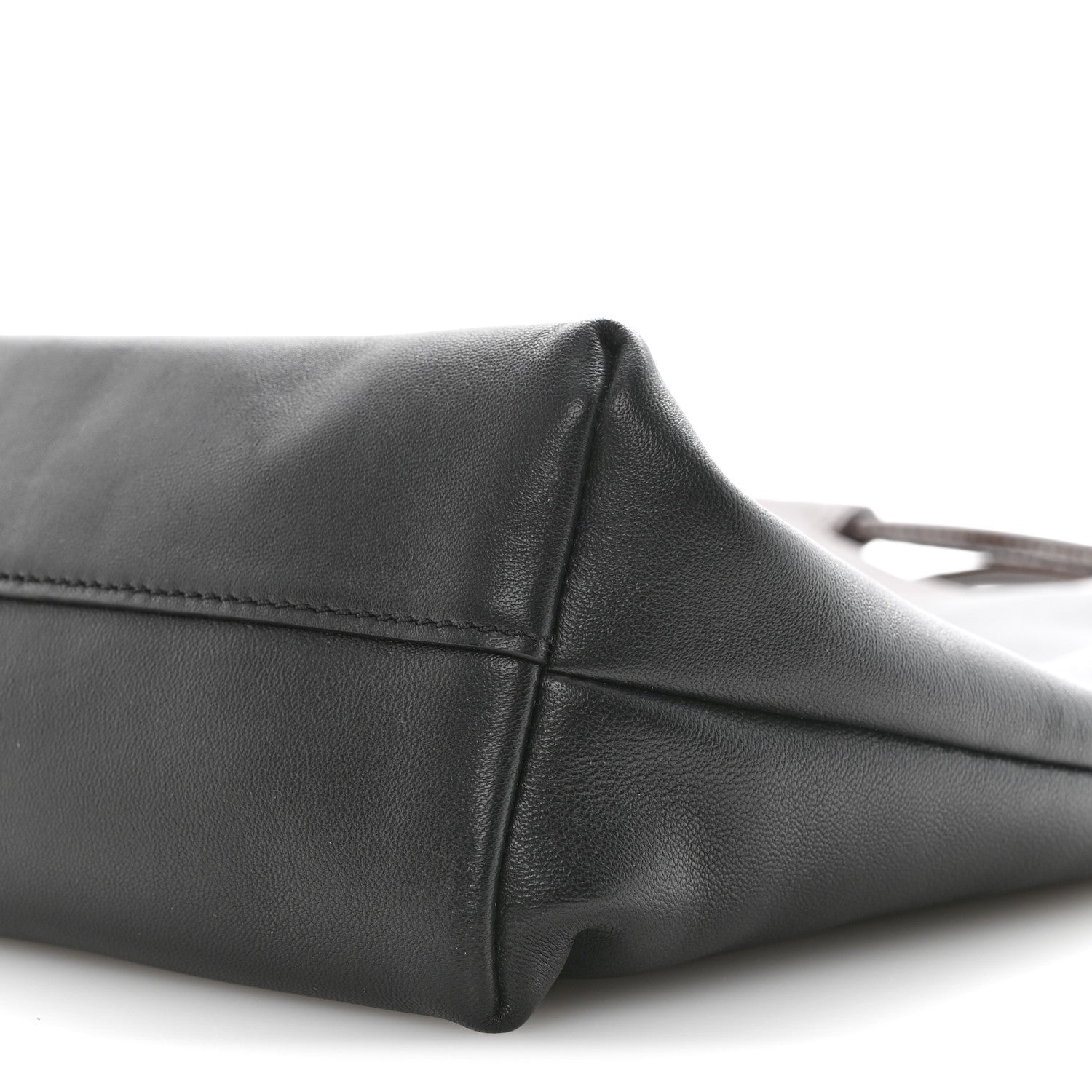Loewe Mellow Nappa Lambskin Flamenco Tote Bag Black Dark Chestnut 10 of 10