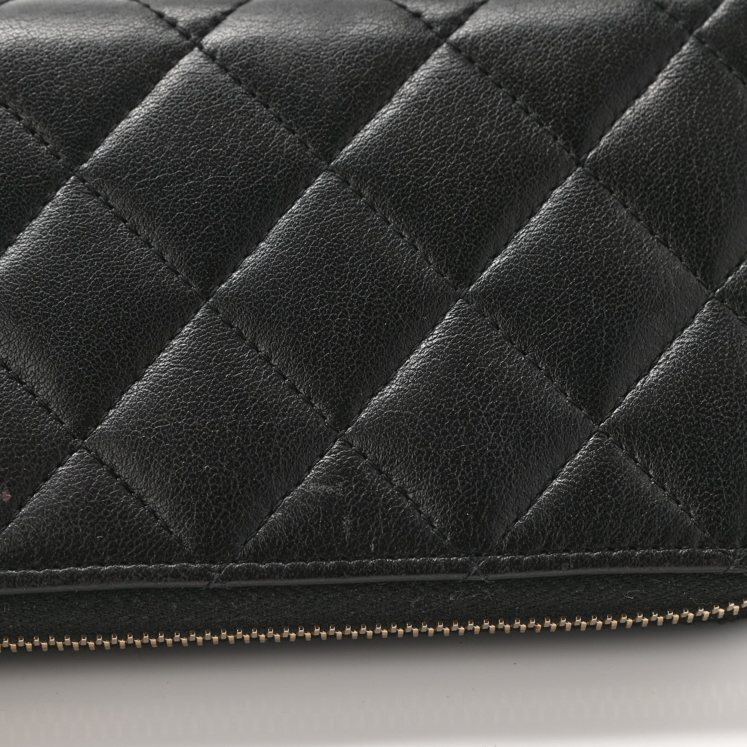 Chanel Lambskin Quilted Small Zip Around Wallet Black 11 of 13