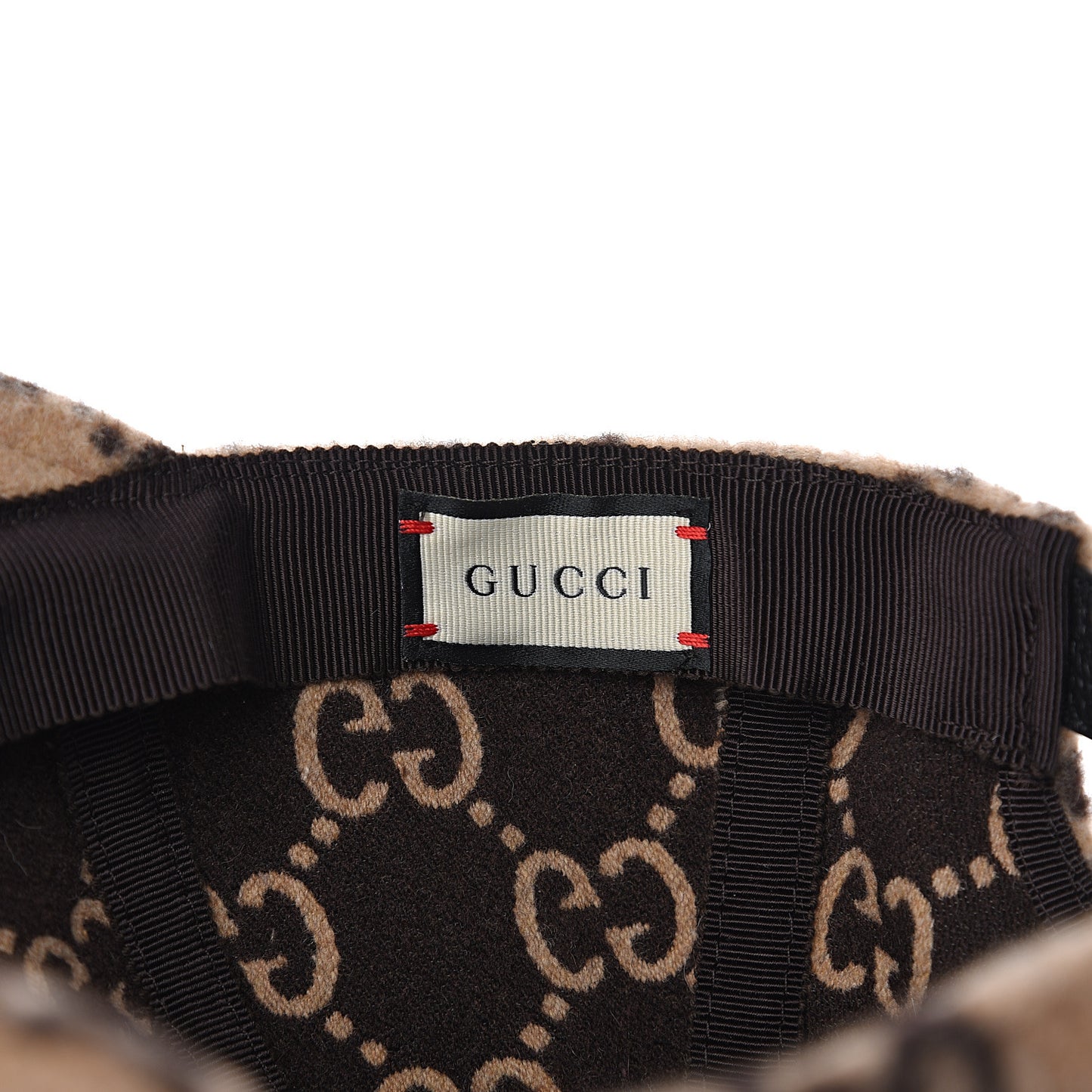 Covered Wool GG Monogram Baseball Hat S Beige Ebony