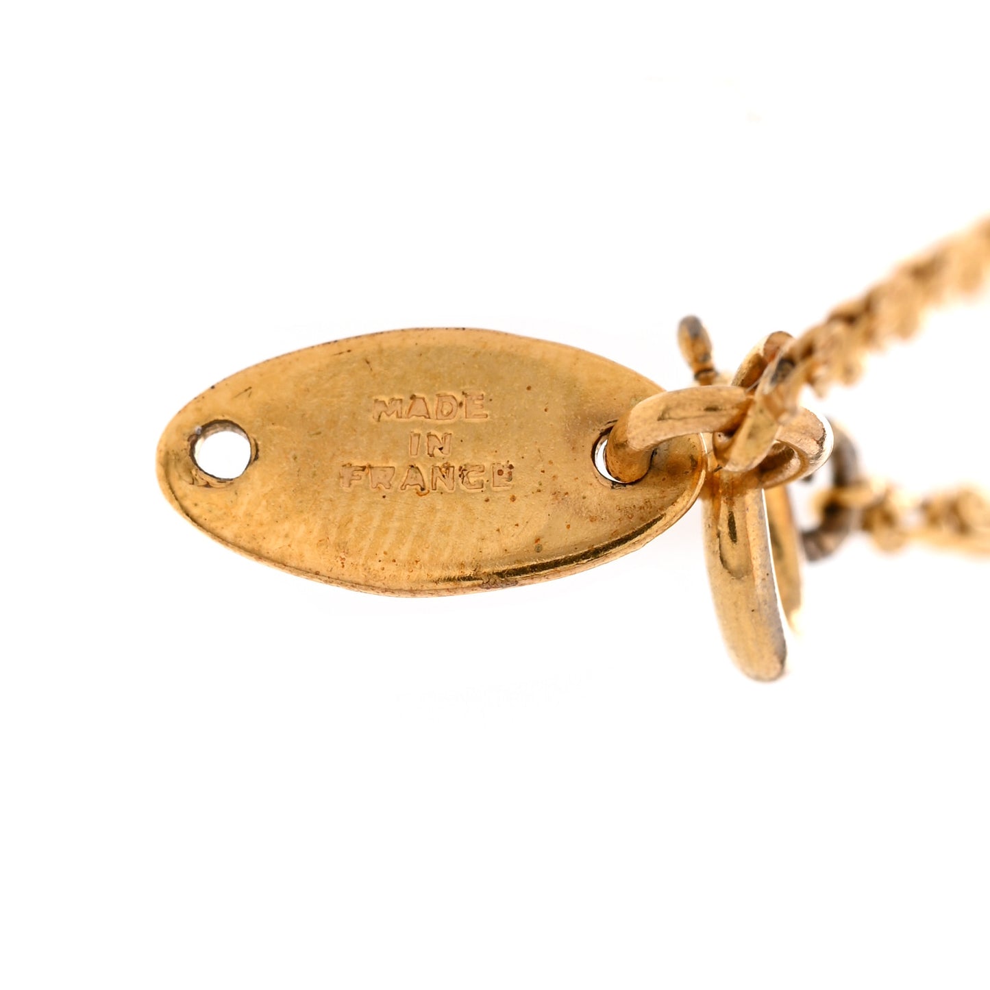 Metal CC Necklace Gold