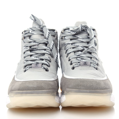 Chanel Fabric Suede Womens CC Sneakers 39 Grey 2 of 11