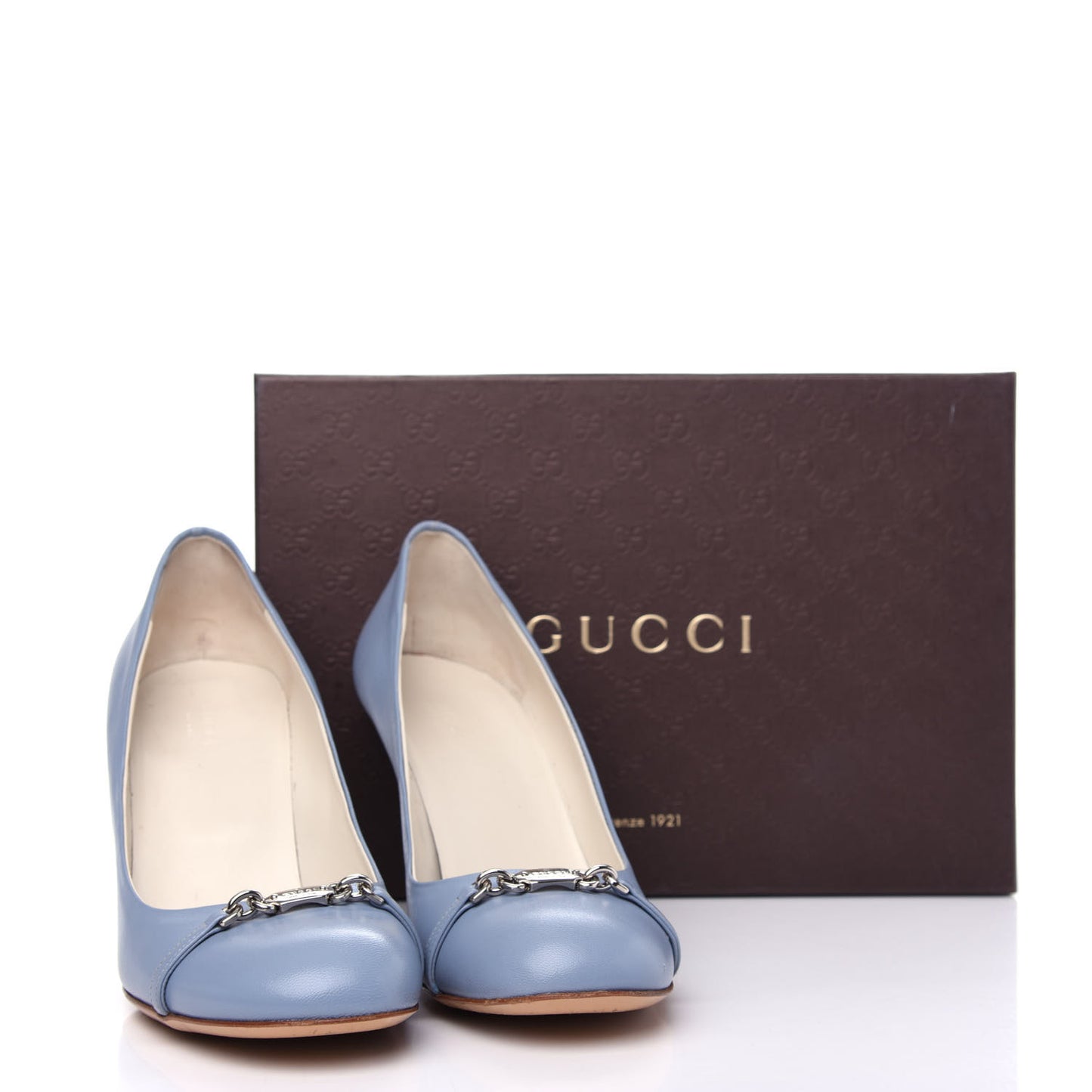 Nappa Logo Plate Pumps 40 Pastel Blue