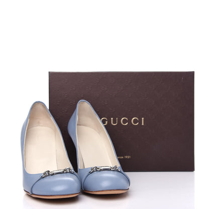 Gucci Nappa Logo Plate Pumps 40 Pastel Blue 11 of 11