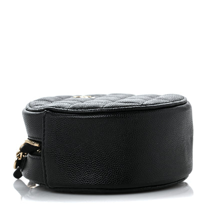 Chanel Caviar Quilted Round Clutch With Chain Black 4 of 9