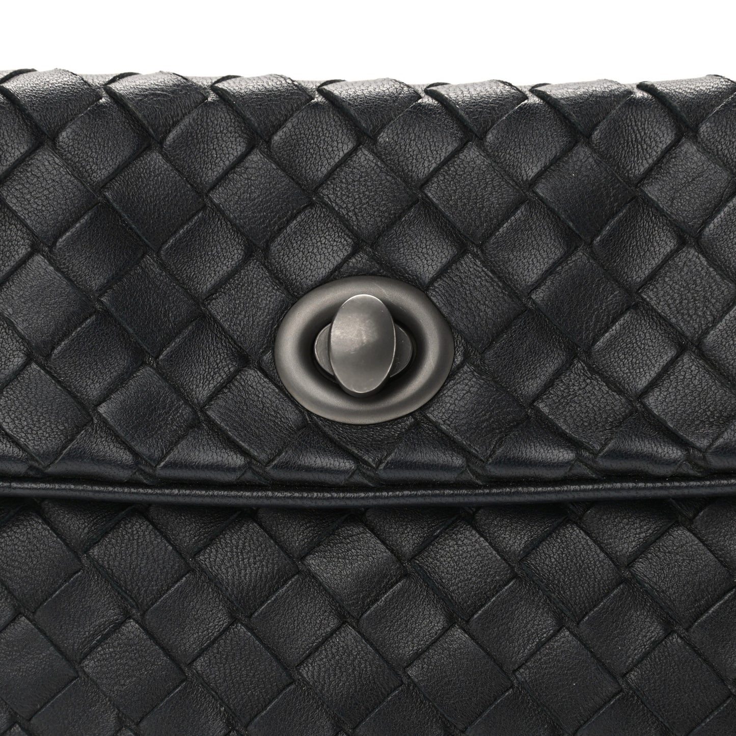 Nappa Intrecciato Mini Turn-Lock Crossbody Black