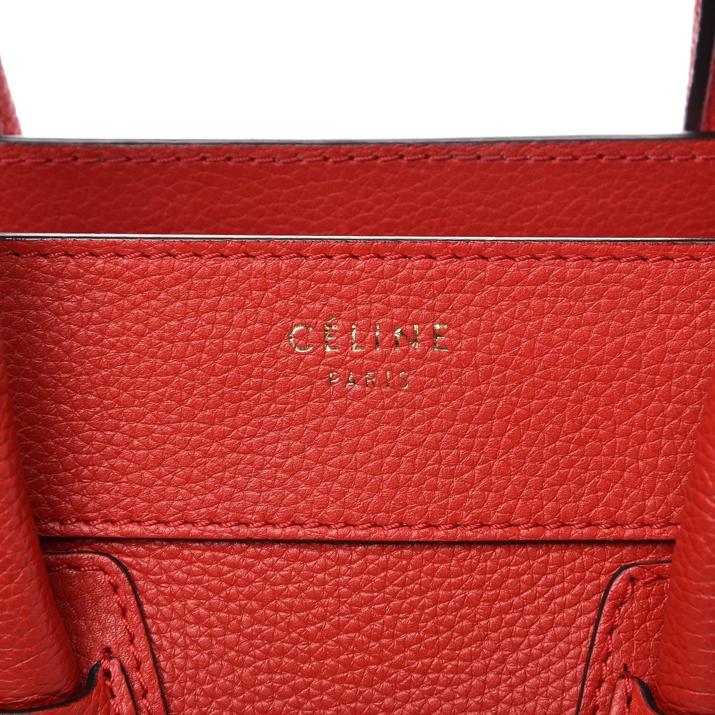 Drummed Calfskin Micro Luggage Coquelicot