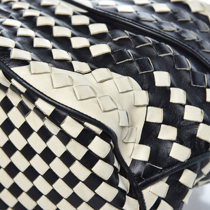 Bottega Veneta Nappa Intrecciato Shopper Tote Black White 12 of 16