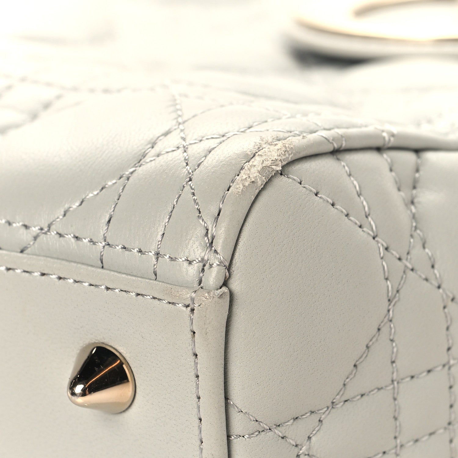 Christian Dior Lambskin Cannage Medium Lady Dior Grey 10 of 12