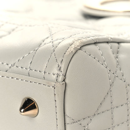 Christian Dior Lambskin Cannage Medium Lady Dior Grey 10 of 12