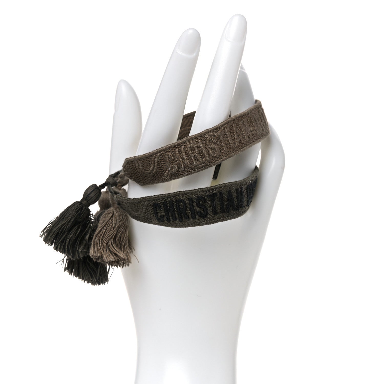 Christian Dior Woven Cotton J'Adior Friendship Bracelet Set Green Khaki 2 of 5