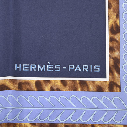 Hermes Silk Selle D'Officier En Grande Tenue Scarf 90 Marine Violet Parme 2 of 4