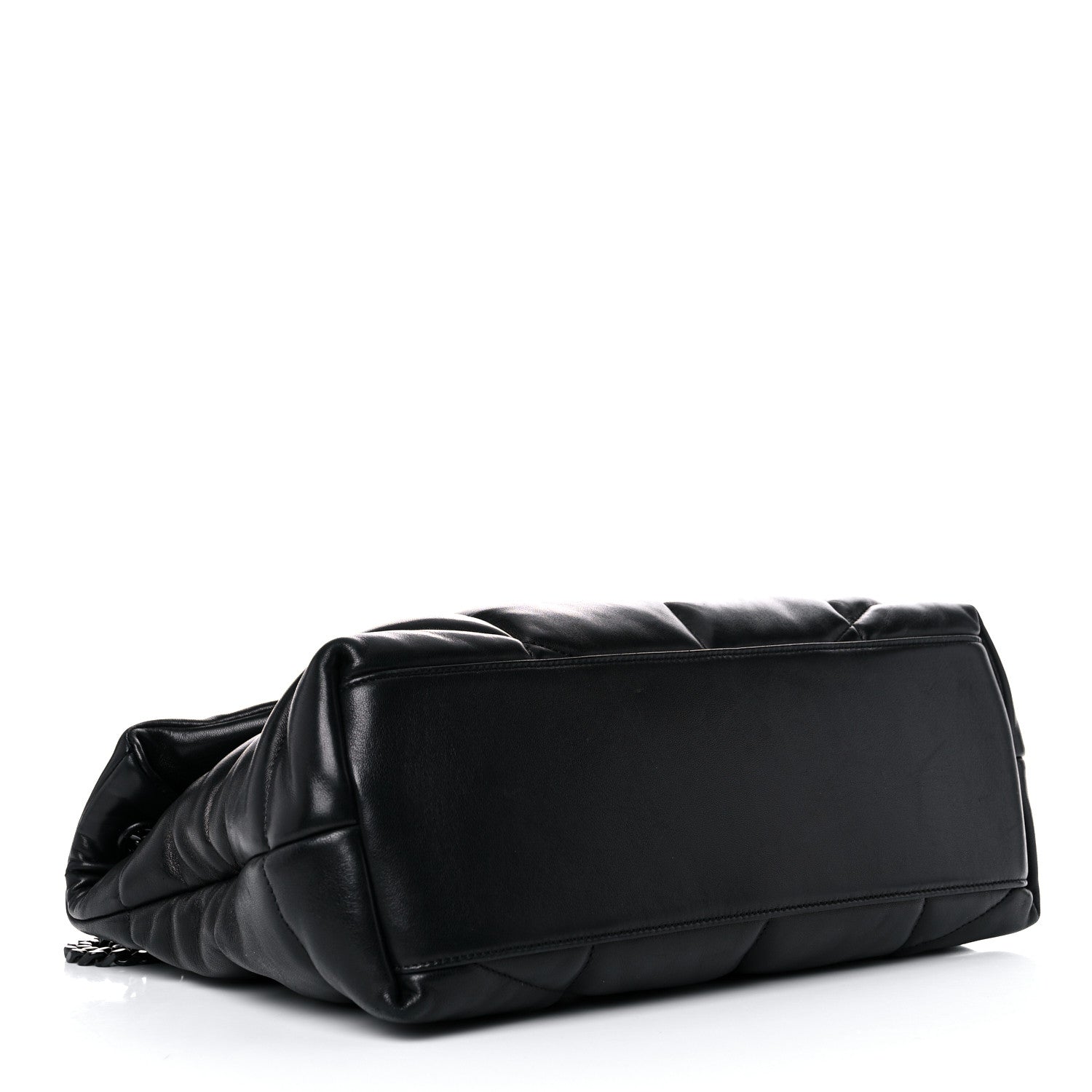 Saint Laurent Lambskin Quilted Medium Loulou Puffer Monogram Chain Satchel Black 4 of 16
