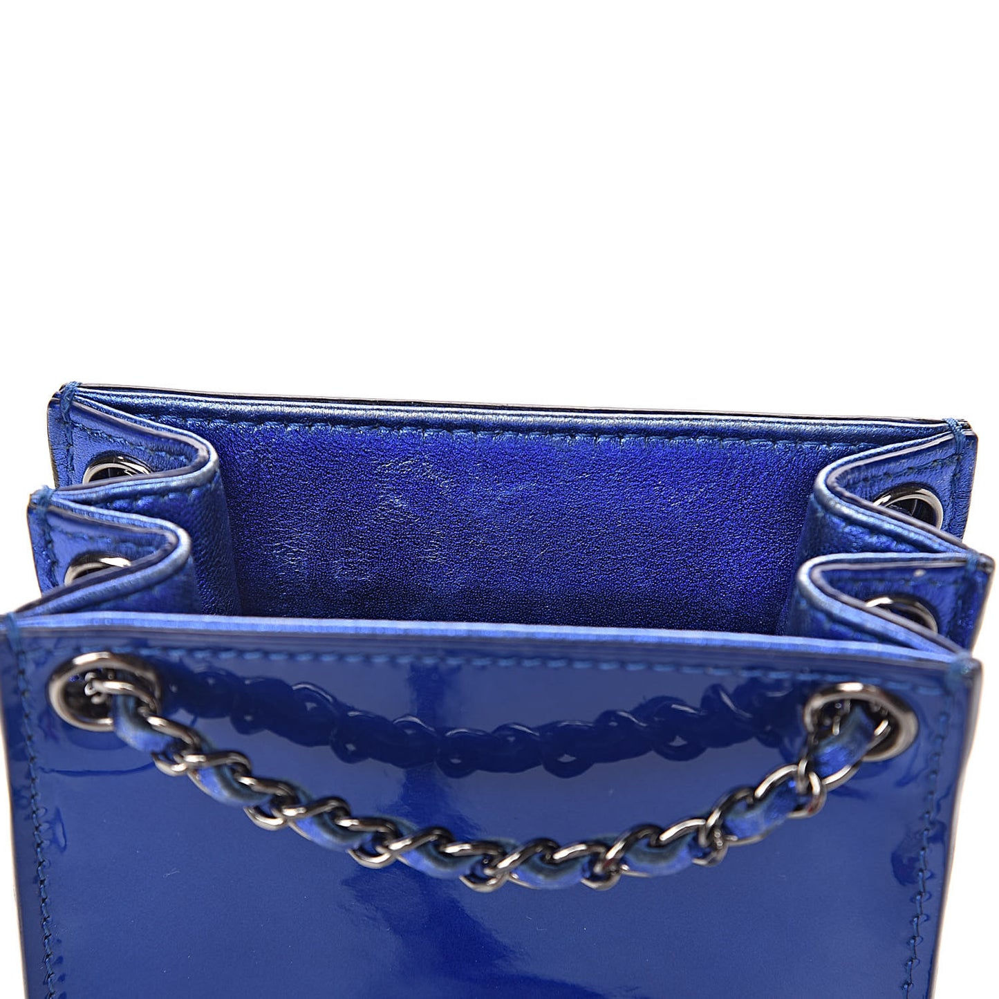 Metallic Patent Crossbody CC Phone Holder Blue