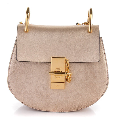 Chloe Metallic Goatskin Mini Drew Shoulder Bag Abstract Gold 1 of 7