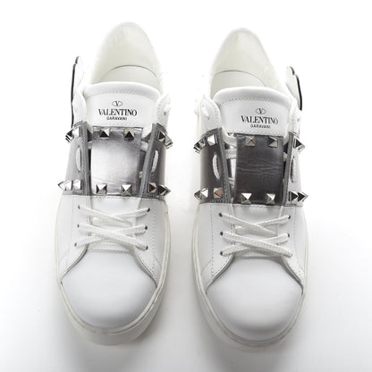 Valentino Garavani X UNDERCOVER Calfskin Butterfly Womens Rockstud Untitled Open Sneakers 39 White Silver 6 of 11