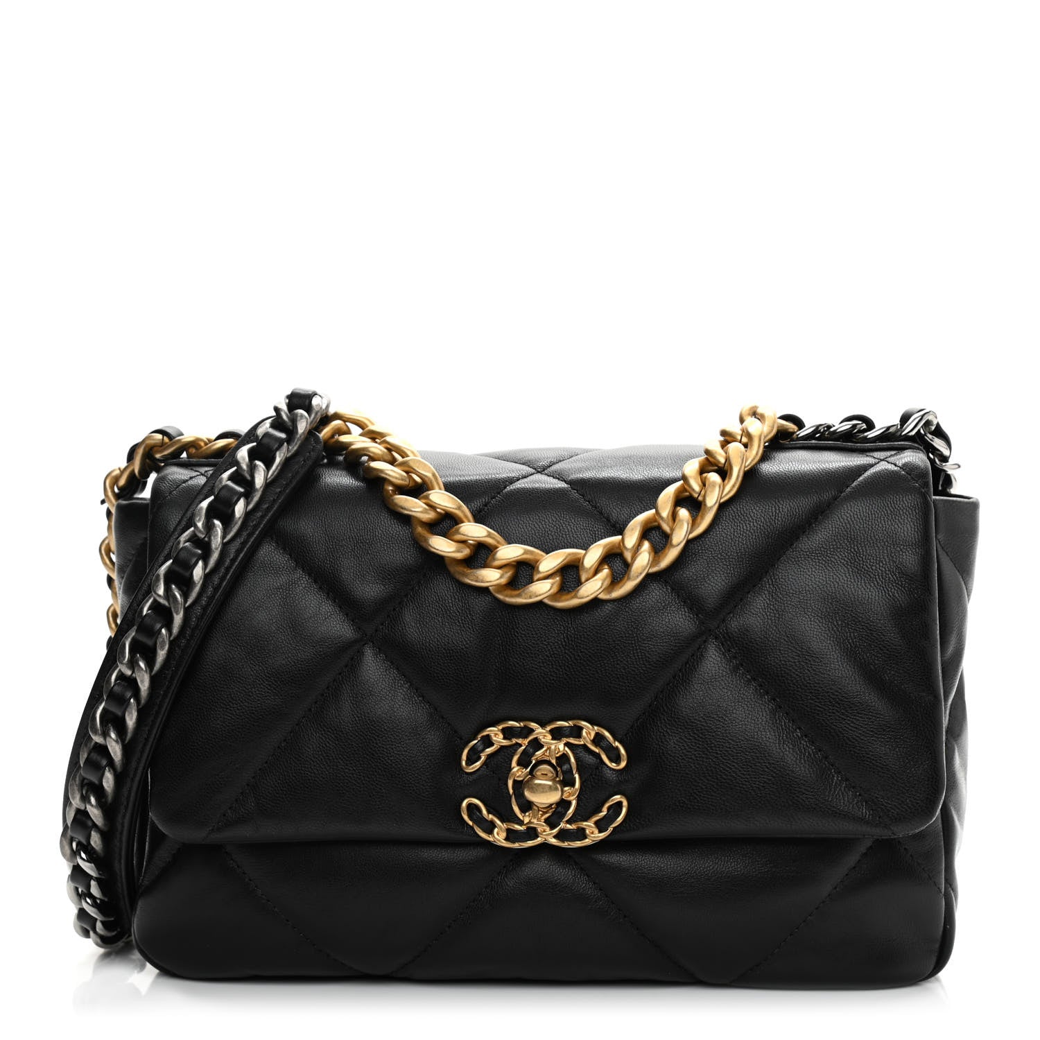 Chanel Goatskin Quilted Medium Chanel 19 Flap Black 1 of 11