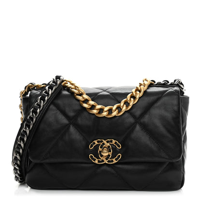 Chanel Goatskin Quilted Medium Chanel 19 Flap Black 1 of 11