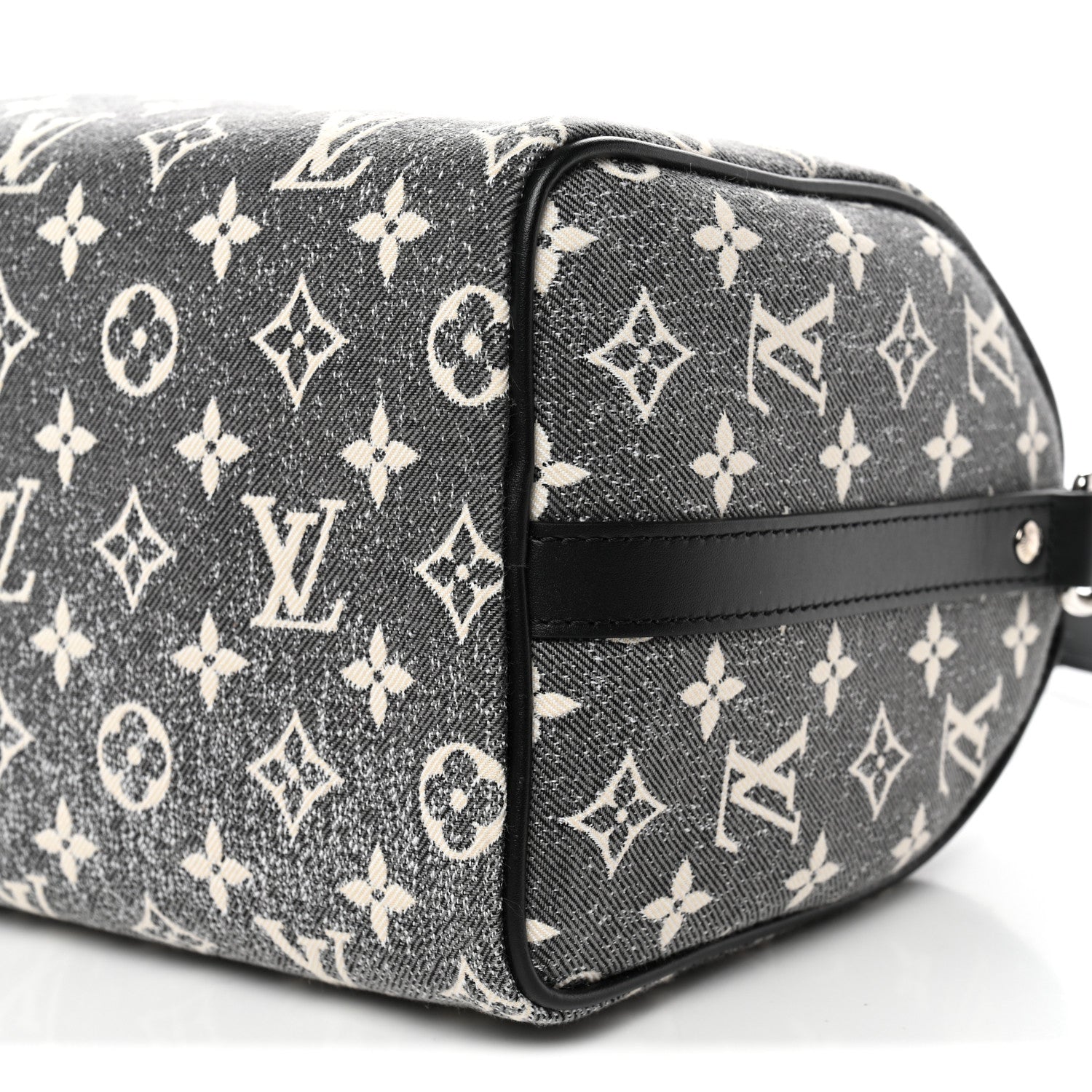 Louis Vuitton Denim Monogram Jacquard Speedy Bandouliere 25 Black 9 of 9