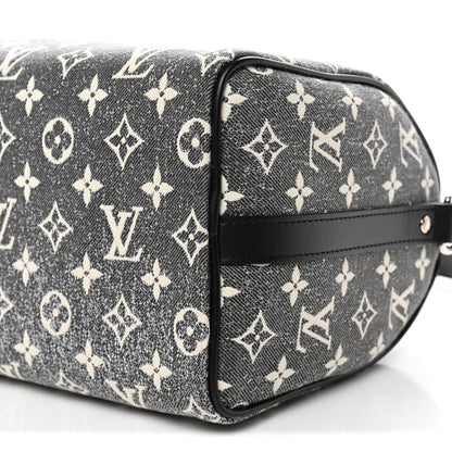 Louis Vuitton Denim Monogram Jacquard Speedy Bandouliere 25 Black 9 of 9