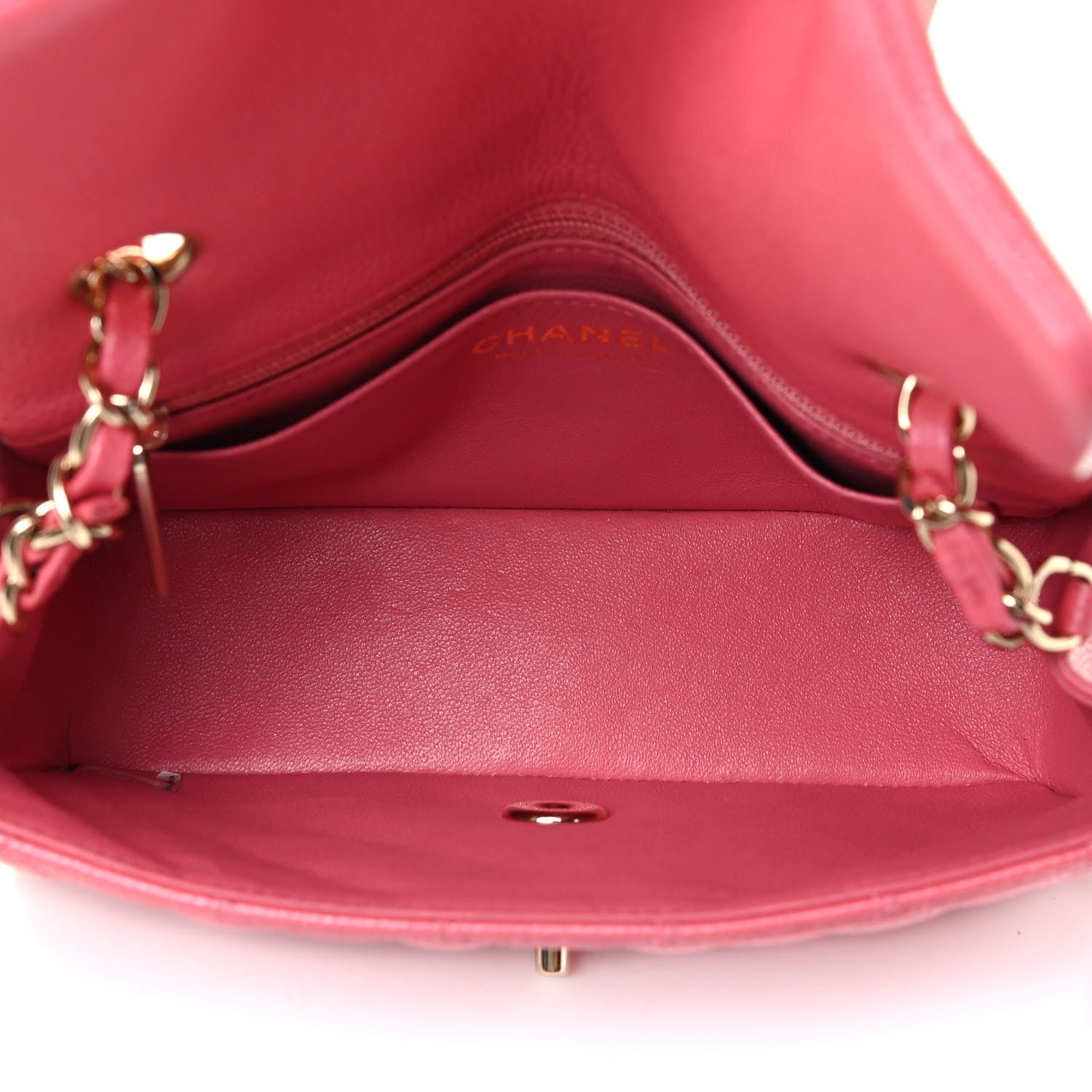 Chanel Caviar Quilted Mini Rectangular Flap Dark Pink 4 of 4