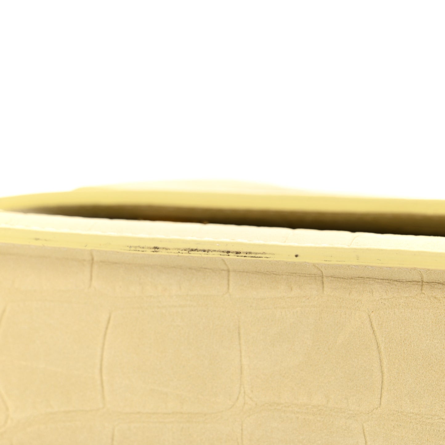 Nubuck Crocodile Embossed Le Chiquito Long Pale Yellow