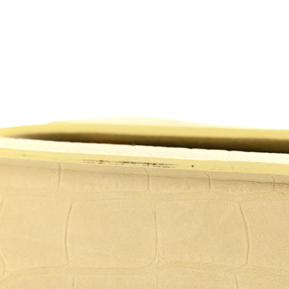 Jacquemus Nubuck Crocodile Embossed Le Chiquito Long Pale Yellow 10 of 12