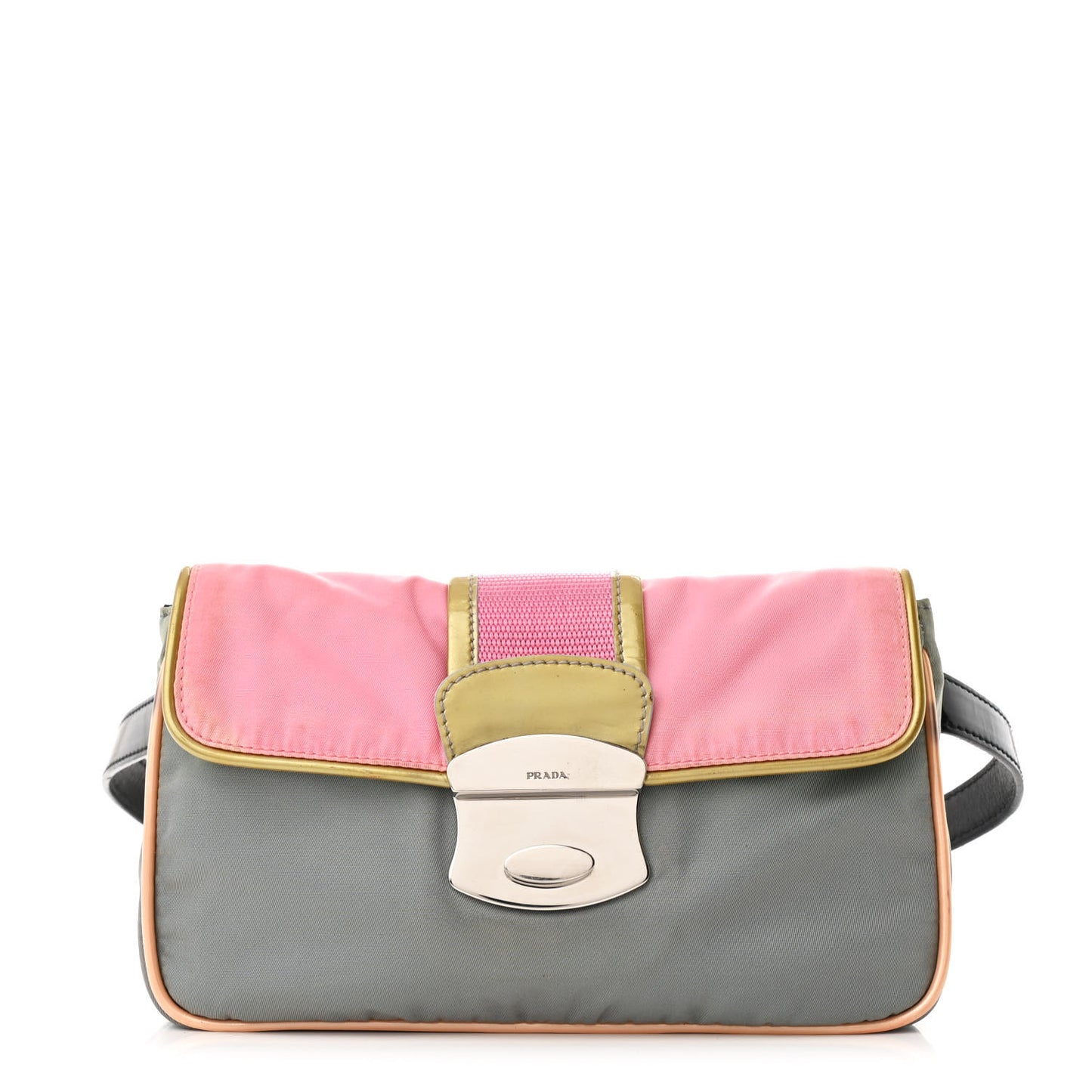 Nylon Vernice Belt Bag Pink Gray