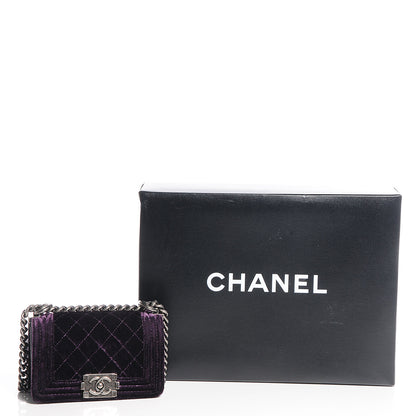 Chanel Velvet Mini Boy Flap Purple 9 of 9