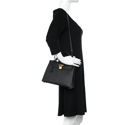 Hermes Epsom Kelly Sellier 25 Black 3 of 14