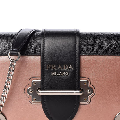 Prada Metallic City Calf Saffiano Cahier Bag Antico Mordore Black 8 of 8