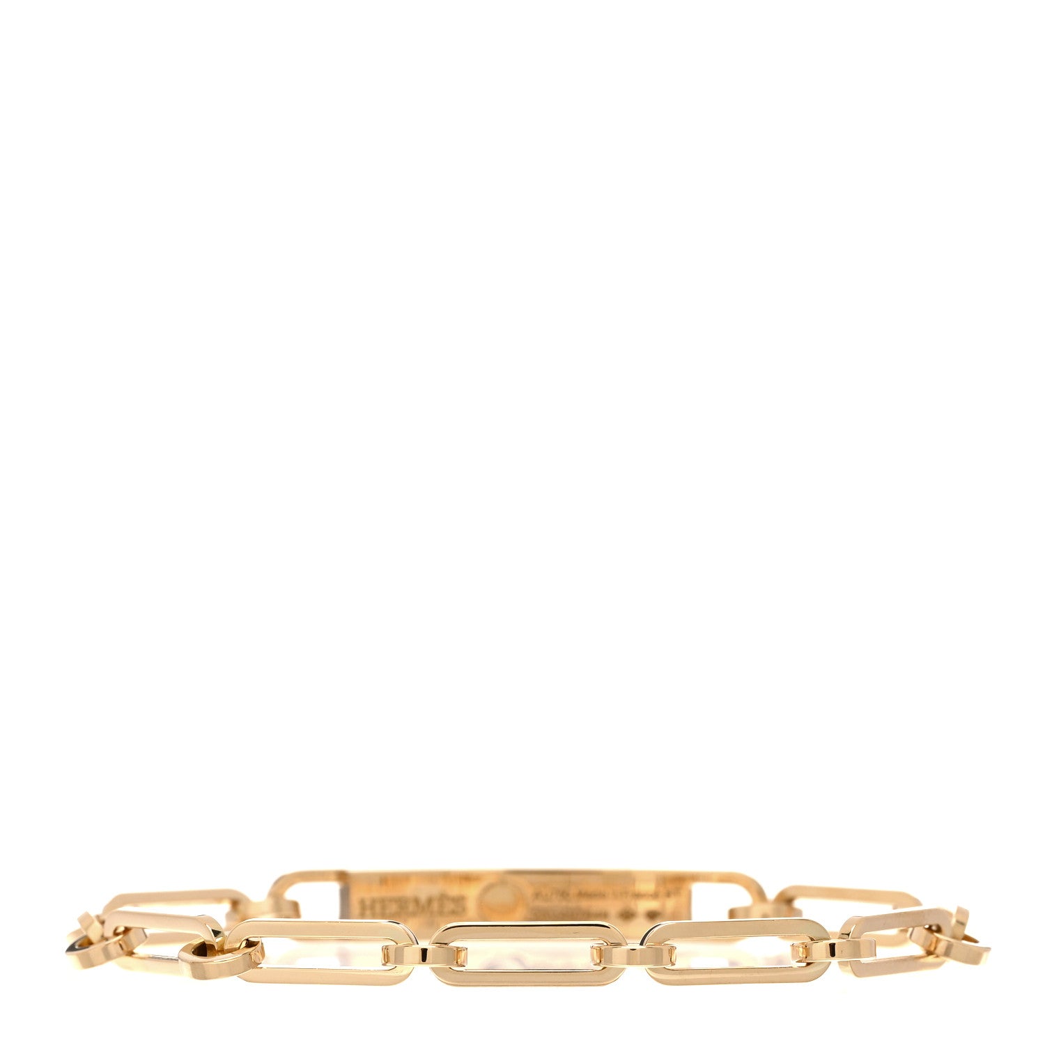 Hermes 18K Yellow Gold Diamond Pave PM Kelly Chaine Bracelet ST 2 of 4