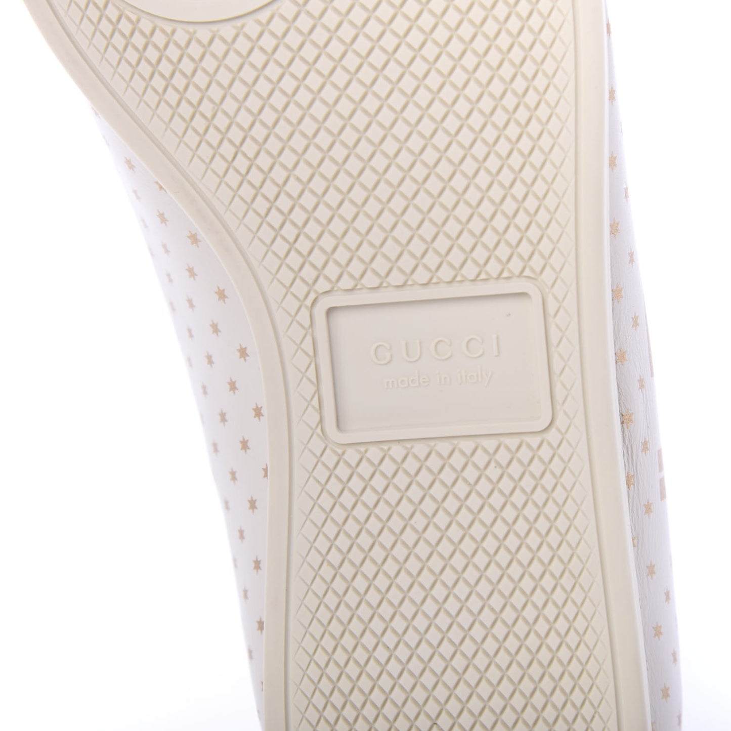 X SEGA Calfskin GUCCY Stars Womens Falacer Sneakers 37.5 White