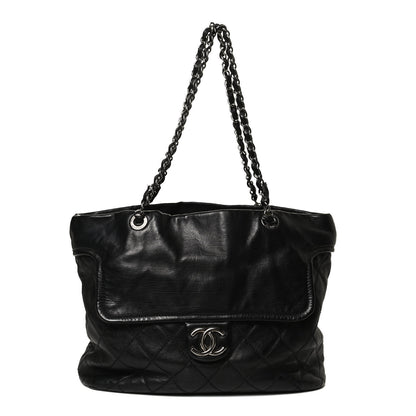Chanel Calfskin Large Front Flap Tote Black 1 of 11