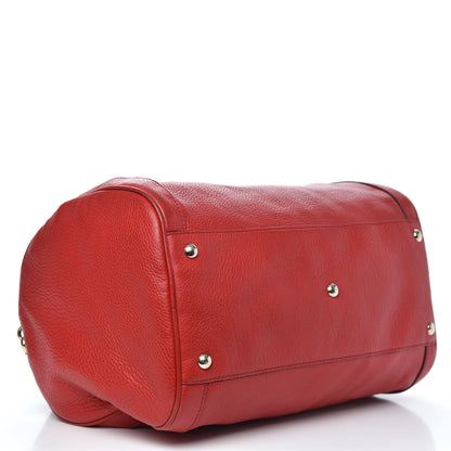 Gucci Pebbled Calfskin Medium Soho Boston Red 4 of 15