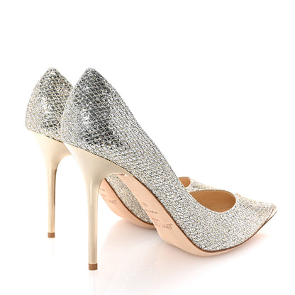 Jimmy Choo Lame Glitter Pointy Toe Romy 100 Pumps 39 Light Bronze 5 of 9