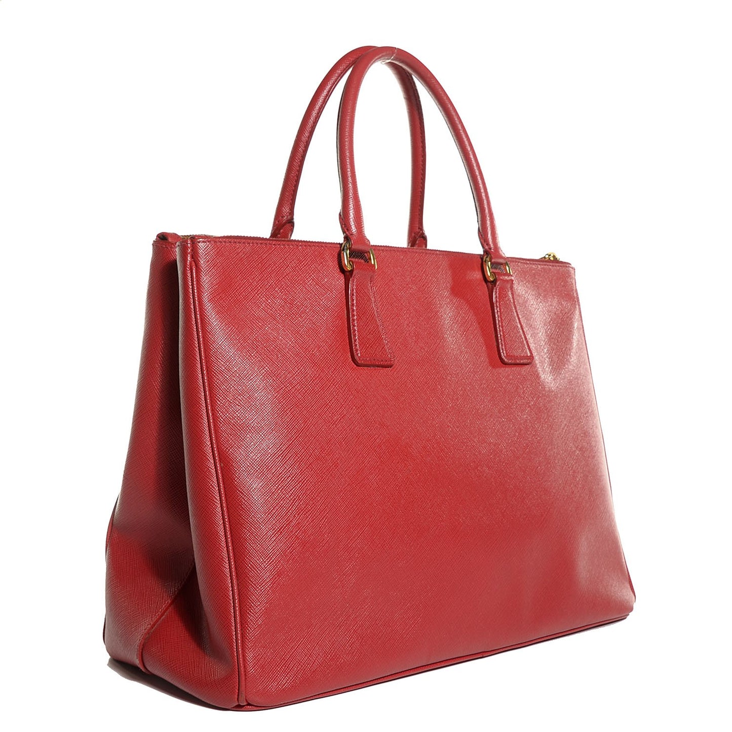 Saffiano Large Galleria Double Zip Tote Fuoco