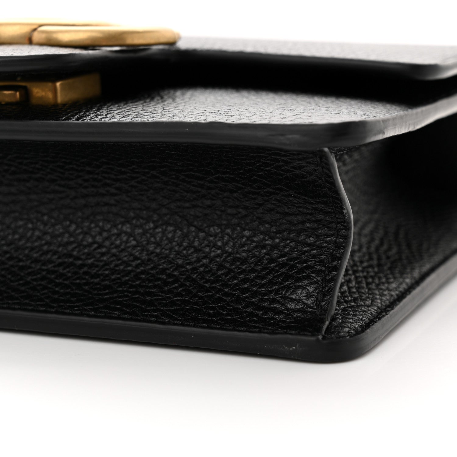 Gucci Calfskin Small GG Marmont Chain Handle Bag Black 10 of 12