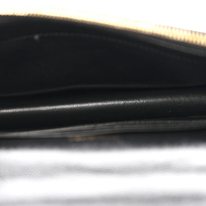 Saint Laurent Grain De Poudre Matelasse Chevron Monogram Envelope Chain Wallet Black 5 of 11